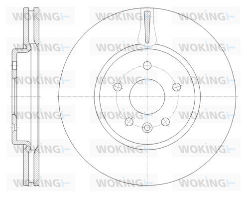 Woking D61794.10 Front brake disc ventilated D6179410