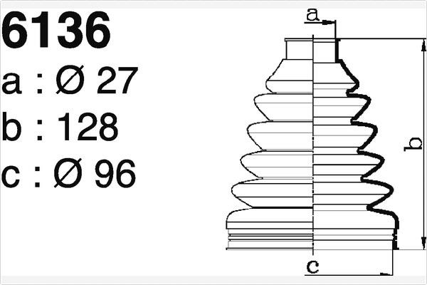 Depa SO6136 Bellow, drive shaft SO6136