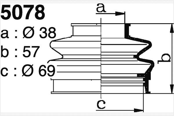 Depa SO5078 Bellow, drive shaft SO5078