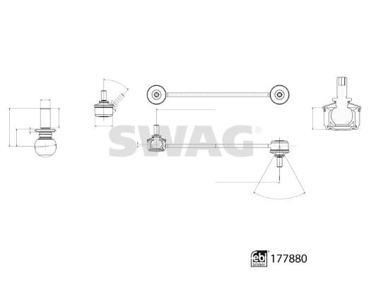 SWAG 33 10 4347 Rod/Strut, stabiliser 33104347
