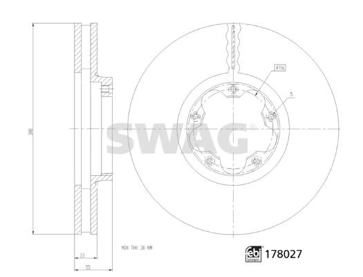 SWAG 33 10 4424 Brake disc 33104424