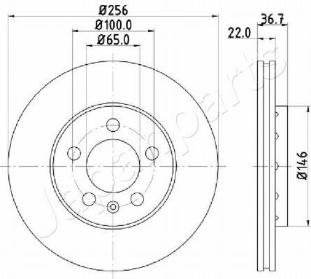 Japanparts DP-0904 Rear brake disc, non-ventilated DP0904