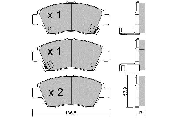 Aisin BPHO-1001 Brake pad set BPHO1001 BPHO1001 Aisin Brake pad set