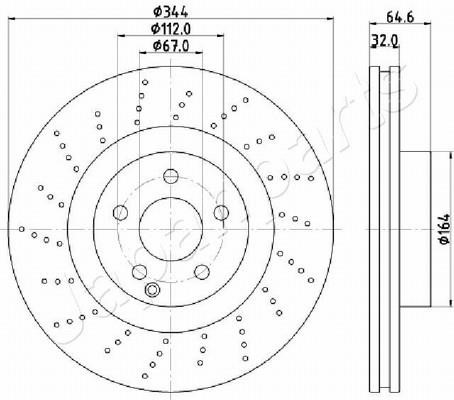 Japanparts DI-0558 Front brake disc ventilated DI0558