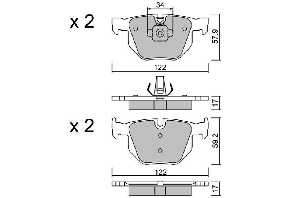 Aisin BPBM-2012 Brake Pad Set, disc brake BPBM2012