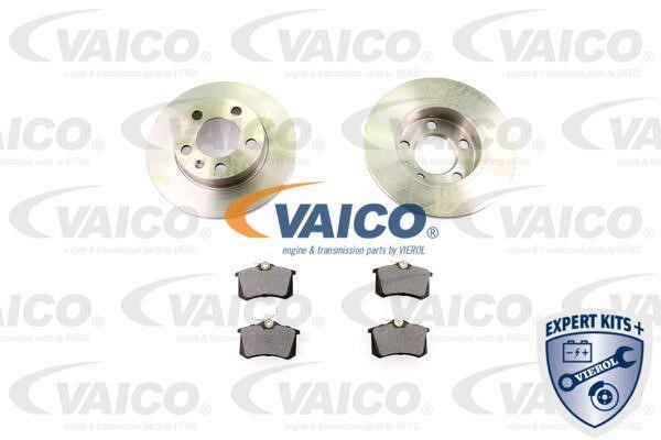 Vaico V1090002 Brake discs with pads rear non-ventilated, set V1090002