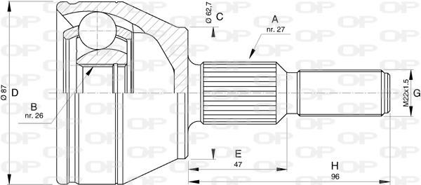 Open parts CVJ5751.10 Joint Kit, drive shaft CVJ575110