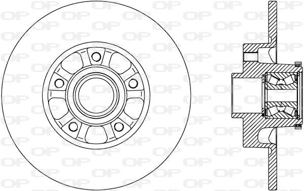 Open parts BDA2802.30 Rear brake disc, non-ventilated BDA280230