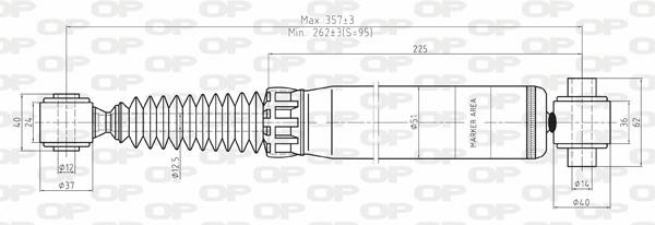 Open parts SAB8043.32 Rear oil and gas suspension shock absorber SAB804332