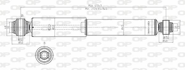 Open parts SAB8059.32 Rear oil and gas suspension shock absorber SAB805932