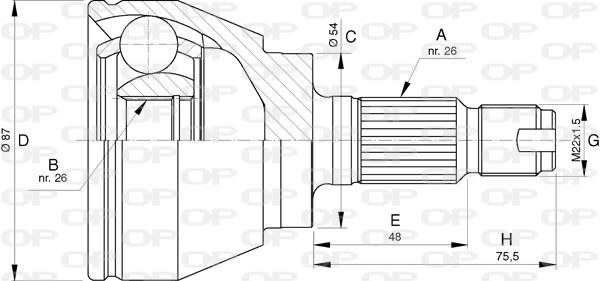 Open parts CVJ5746.10 Joint Kit, drive shaft CVJ574610
