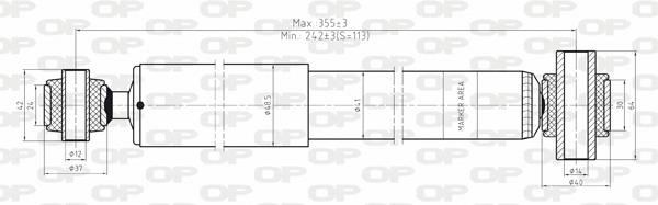 Open parts SAB8084.12 Rear oil shock absorber SAB808412
