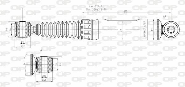 Open parts SAB8143.12 Rear oil shock absorber SAB814312