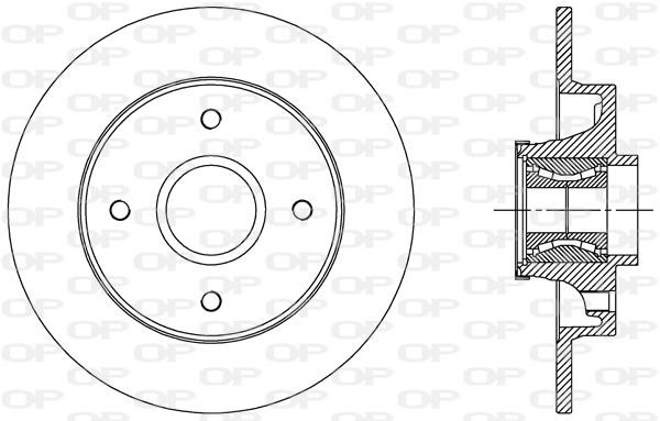 Open parts BDR2510.30 Rear brake disc, non-ventilated BDR251030