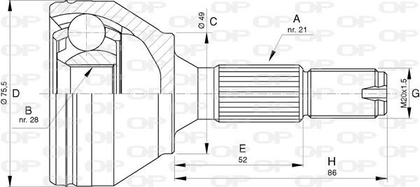 Open parts CVJ5745.10 Joint Kit, drive shaft CVJ574510