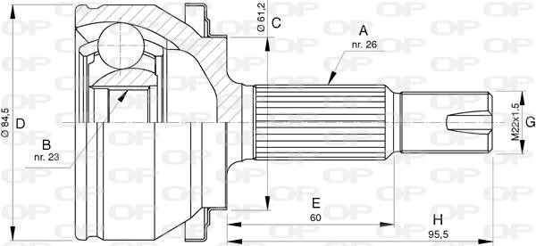 Open parts CVJ5739.10 Joint Kit, drive shaft CVJ573910