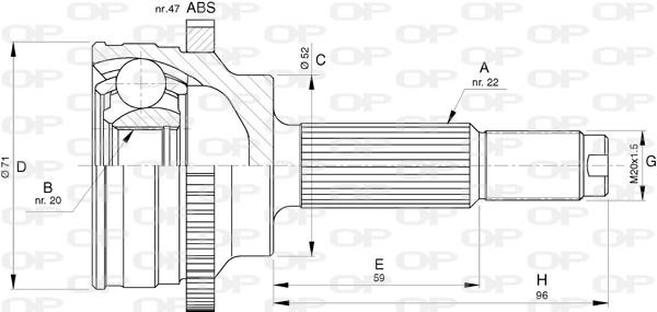 Open parts CVJ5772.10 Joint Kit, drive shaft CVJ577210