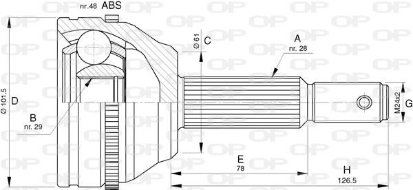 Open parts CVJ5766.10 Joint Kit, drive shaft CVJ576610