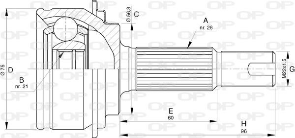 Open parts CVJ5771.10 Joint Kit, drive shaft CVJ577110