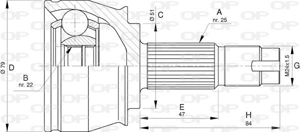 Open parts CVJ5778.10 Joint Kit, drive shaft CVJ577810