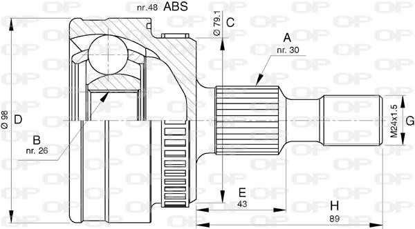 Open parts CVJ5782.10 Joint Kit, drive shaft CVJ578210