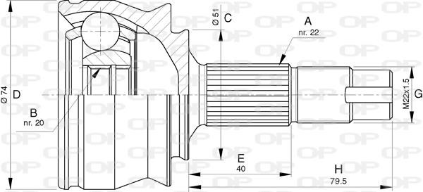 Open parts CVJ5762.10 Joint Kit, drive shaft CVJ576210