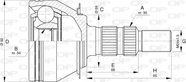 Open parts CVJ5789.10 Joint Kit, drive shaft CVJ578910