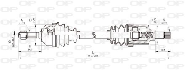 Open parts DRS6460.00 Drive shaft DRS646000