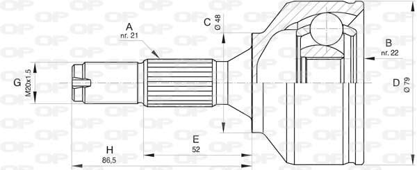 Open parts CVJ5837.10 Joint kit, drive shaft CVJ583710