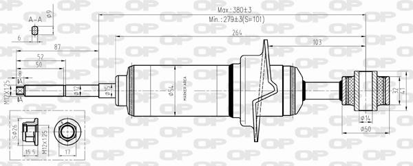 Open parts SAB8339.31 Front oil and gas suspension shock absorber SAB833931