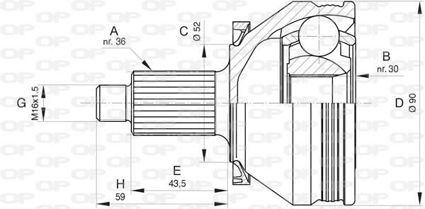 Open parts CVJ5831.10 Joint kit, drive shaft CVJ583110