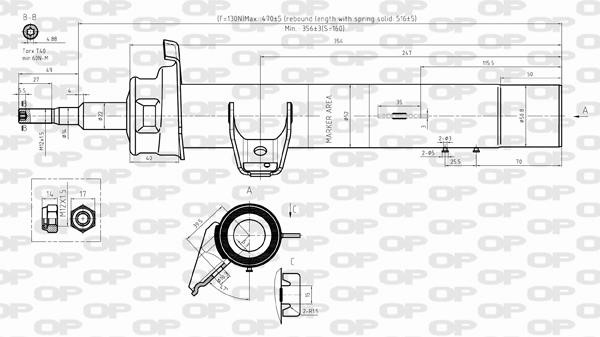 Open parts SAB8291.31 Front right gas oil shock absorber SAB829131