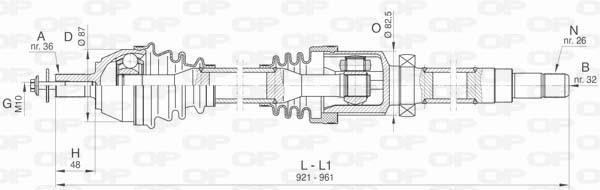 Open parts DRS6428.00 Drive shaft DRS642800