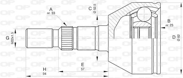 Open parts CVJ5826.10 Joint kit, drive shaft CVJ582610