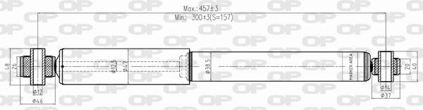 Open parts SAB8337.32 Rear oil and gas suspension shock absorber SAB833732