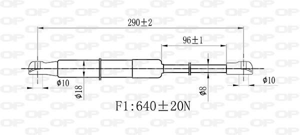 Open parts GSR6450.00 Gas hood spring GSR645000
