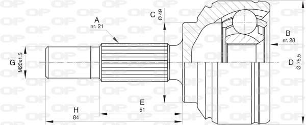 Open parts CVJ5803.10 Joint kit, drive shaft CVJ580310