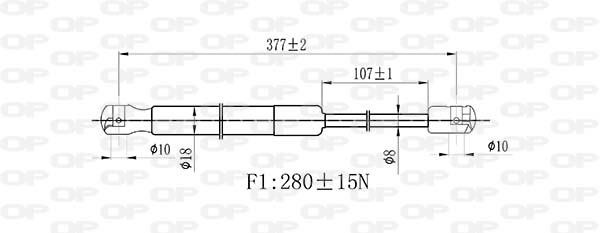 Open parts GSR6522.00 Gas hood spring GSR652200