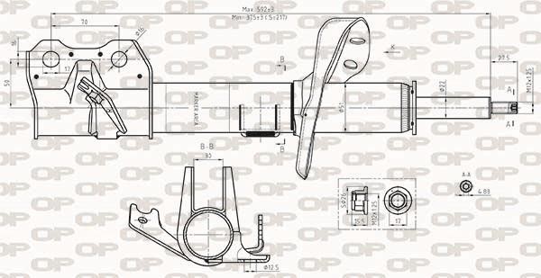 Open parts SAB8414.31 Front right gas oil shock absorber SAB841431