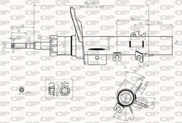 Open parts SAB8417.31 Front Left Gas Oil Suspension Shock Absorber SAB841731