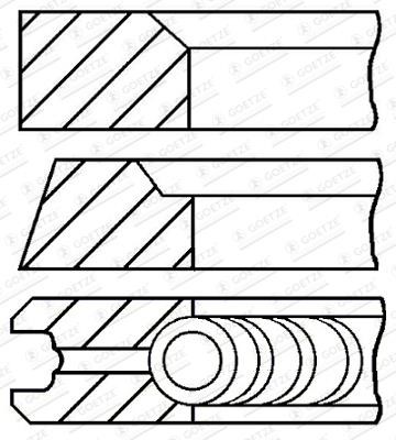 Goetze 08-106807-00 Piston ring set, 0,50mm 0810680700