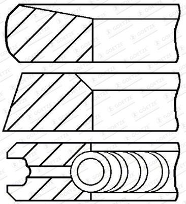 Goetze 08-113507-00 Piston ring set, 0,50mm 0811350700