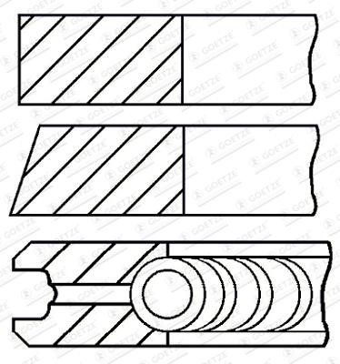 Goetze 08-714407-00 Piston ring set, 0,50mm 0871440700