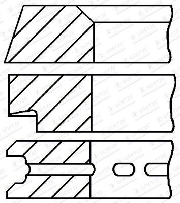 0820700000 Goetze RING SET, PISTON, 1cyl, std