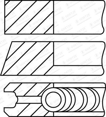 Piston ring pack Subaru: 0896030010 Goetze Piston Ring Kit