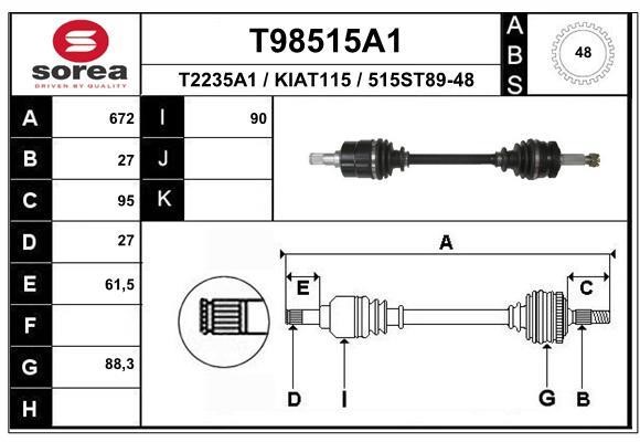 EAI T98515A1 Drive shaft T98515A1