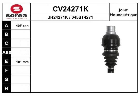 EAI CV24271K Joint Kit, drive shaft CV24271K