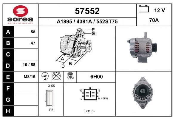 EAI 57552 Alternator 57552