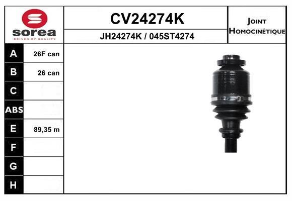EAI CV24274K Joint Kit, drive shaft CV24274K