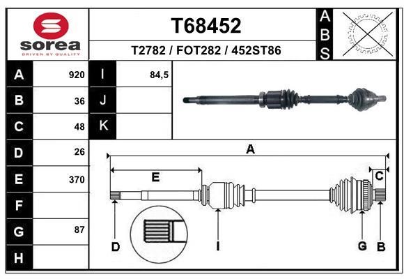 EAI T68452 Drive shaft T68452